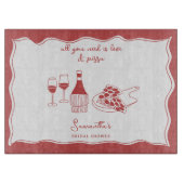 Rote Hand Italienische Pizza Brautparty Schneidebrett (Vorderseite)