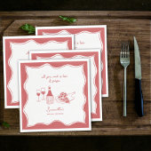 Rote Hand Italienische Pizza Brautparty Serviette