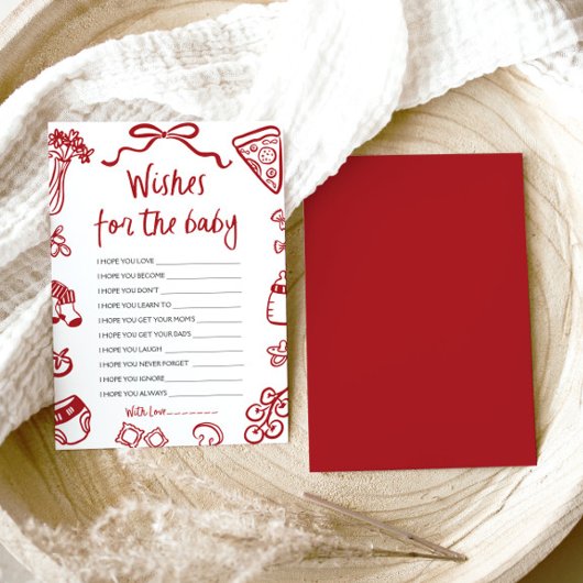 Rote Hand Italienische Wünsche für Babyberatung Sp Einladung