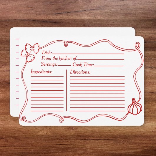 Rote Hand Italienisches Brautparty Rezept Karte