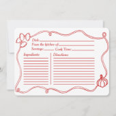 Rote Hand Italienisches Brautparty Rezept Karte (Vorderseite)
