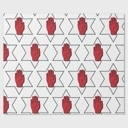 Rote Hand Ulster Geschenkpapier (Flach)
