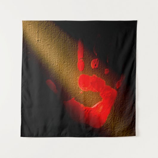 Rote Hand Wandteppich (Vorderseite (Horizontal))