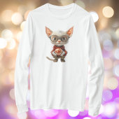 Rote Hand Weihnachtskatze Frauen T-Shirt