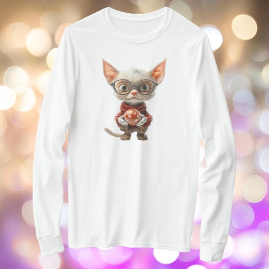 Rote Hand Weihnachtskatze Frauen T-Shirt