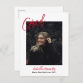 Rote handgeschriebene Abschluss Ankündigung Postka (Vorne/Hinten)