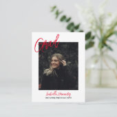 Rote handgeschriebene Abschluss Ankündigung Postka (Stehend Vorderseite)