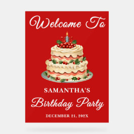 Rote handgeschriebene Skriptschrift Weihnachten Ge Acrylschild