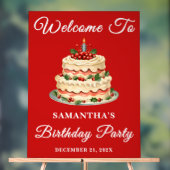 Rote handgeschriebene Skriptschrift Weihnachten Ge Acrylschild (Neutral)