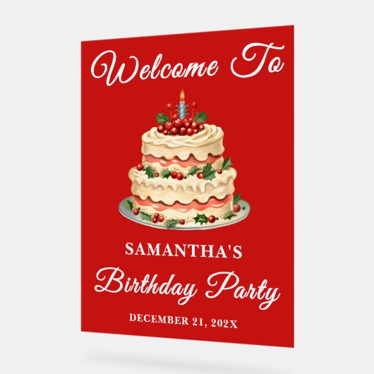 Rote handgeschriebene Skriptschrift Weihnachten Ge Acrylschild (Winkel)