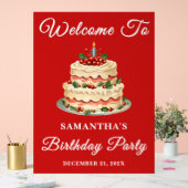 Rote handgeschriebene Skriptschrift Weihnachten Ge Acrylschild (Hochzeit)