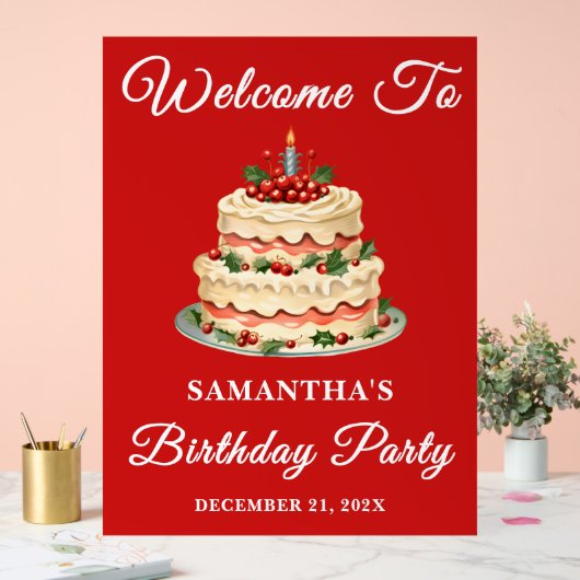 Rote handgeschriebene Skriptschrift Weihnachten Ge Acrylschild (Hochzeit)