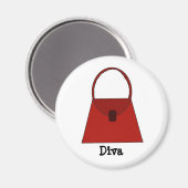 Rote Handtasche - Diva Magnet (Vorderseite/Rückseite)