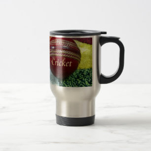 Rote-Hart-Ball-Ruhm-Cricket-Kunst-Mug-Coaster-Küch Reisebecher