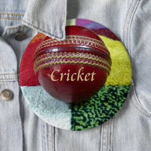 Rote Harte Ball Glory Cricket Designer Notizbuchma Button