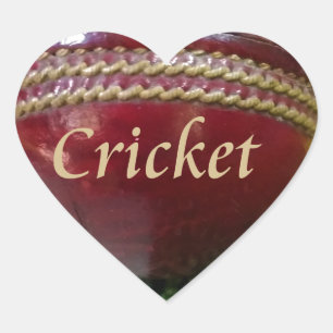 Rote Harte Ball Glory Cricket Designer Notizbuchma Herz-Aufkleber