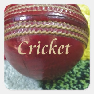 Rote Harte Ball Glory Cricket Designer Notizbuchma Quadratischer Aufkleber