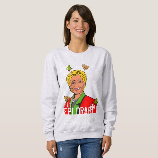Rote hässliche Weihnachtsstrickjacke Hillary Sweatshirt (Vorne ganz)