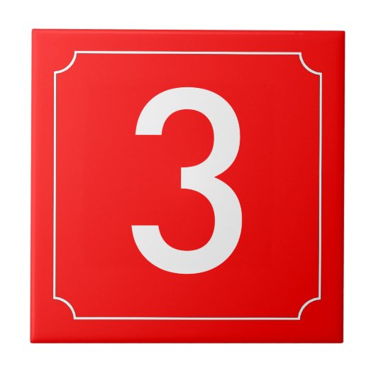 Rote Hausnummer Fliese (Vorderseite)