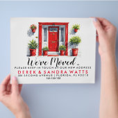 rote Haustür Änderung der Adresse, die wir umgezog Flyer (Hand)