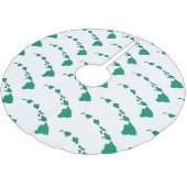 Rote Hawaii-Inseln Polyester Weihnachtsbaumdecke (Schrägansicht)
