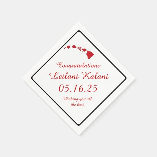 Rote Hawaiianische Abschluss-Papierservietten Serviette (Ecke)