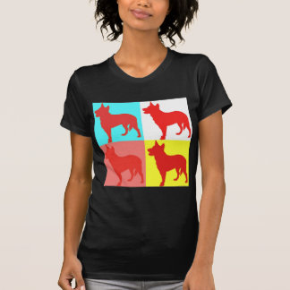 Rote Heelers Farbwand T-Shirt