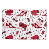 Rote Heelse, Modeaccessoires Muster. Kissenbezug (Rückseite)