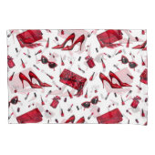 Rote Heelse, Modeaccessoires Muster. Kissenbezug (Vorderseite)
