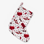 Rote Heelse, Modeaccessoires Muster. Kleiner Weihnachtsstrumpf (Vorderansicht (hängend))