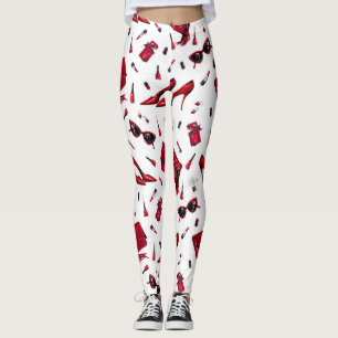 Rote Heelse, Modeaccessoires Muster. Leggings
