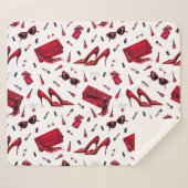 Rote Heelse, Modeaccessoires Muster. Sherpadecke (Vorderseite (Horizontal))