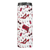 Rote Heelse, Modeaccessoires Muster. Thermosbecher (Rückseite)