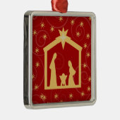 Rote heilige NachtGeburt Ornament Aus Metall (Rechts)