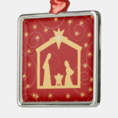 Rote heilige NachtGeburt Ornament Aus Metall (Links)