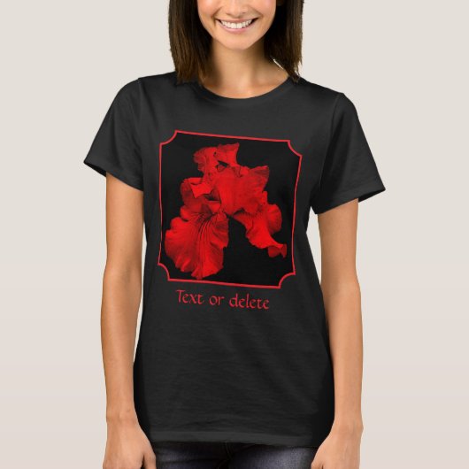 Rote heiße Bartiris-Blumen-Abschluss Personalisier T-Shirt (Vorderseite)