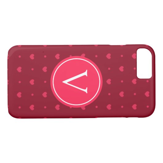 Rote heiße Herzchen für Monogramm Case-Mate iPhone Hülle (Rückseite (Horizontal))