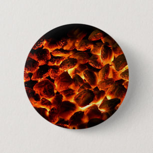 Rote, heiße Kohlen Button