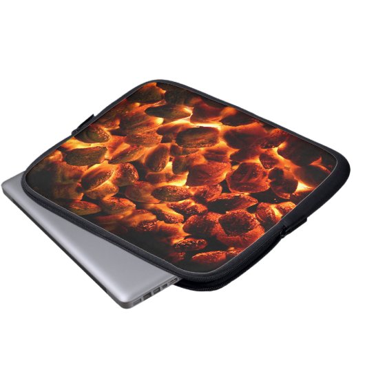 Rote, heiße Kohlen Laptopschutzhülle (Vorne Knopf)