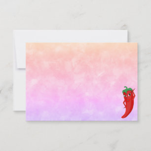 Rote Heiße Paprika Diva Aquarell individuell Blank Mitteilungskarte