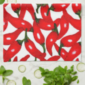 Rote heiße Paprika scharf  Geschirrtuch (Gefaltet)