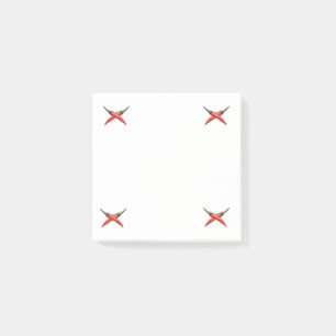 Rote heiße Paprikaschoten Post-it Klebezettel
