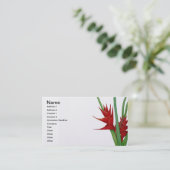 Rote Heliconia Wasserfarbe Visitenkarte (Stehend Vorderseite)