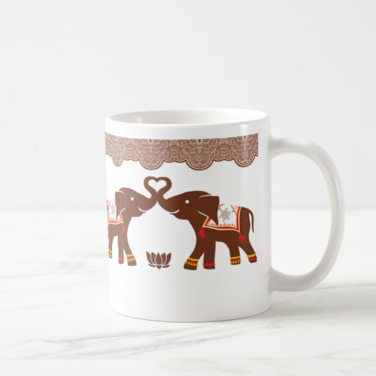 Rote Hennastrauch-Elefant-Liebe-Tasse Kaffeetasse (Rechts)