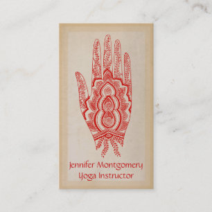 Rote Hennastrauch-Handyoga-Lehrer-Visitenkarte Visitenkarte