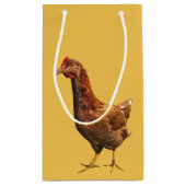Rote Henne-Huhn-Geschenk-Tasche Kleine Geschenktüte (Rückseite)