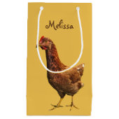 Rote Henne-Huhn-Geschenk-Tasche Kleine Geschenktüte (Vorderseite)