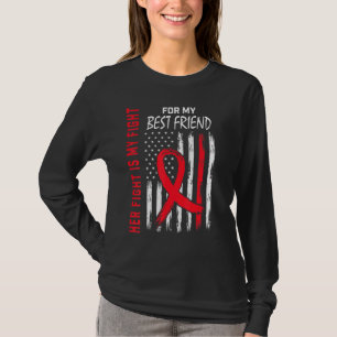Rote Her Fight beste Freundin Herzkrankheit Bewuss T-Shirt
