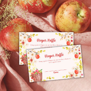 Rote Herbst-Apfel-Gartenparty-Windel-Raffel-Baby-P Begleitkarte