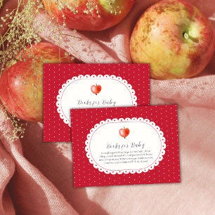 Rote Herbst-Vintage-Apfel-Bücher für Baby-Party Begleitkarte